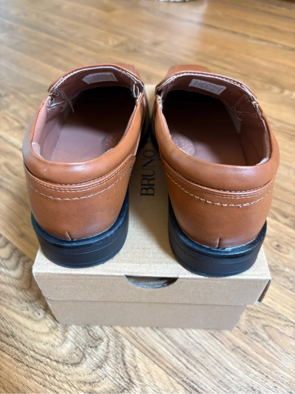Bruno Marc Boy's Slip-On Dress Loafers in Brown Sz 5